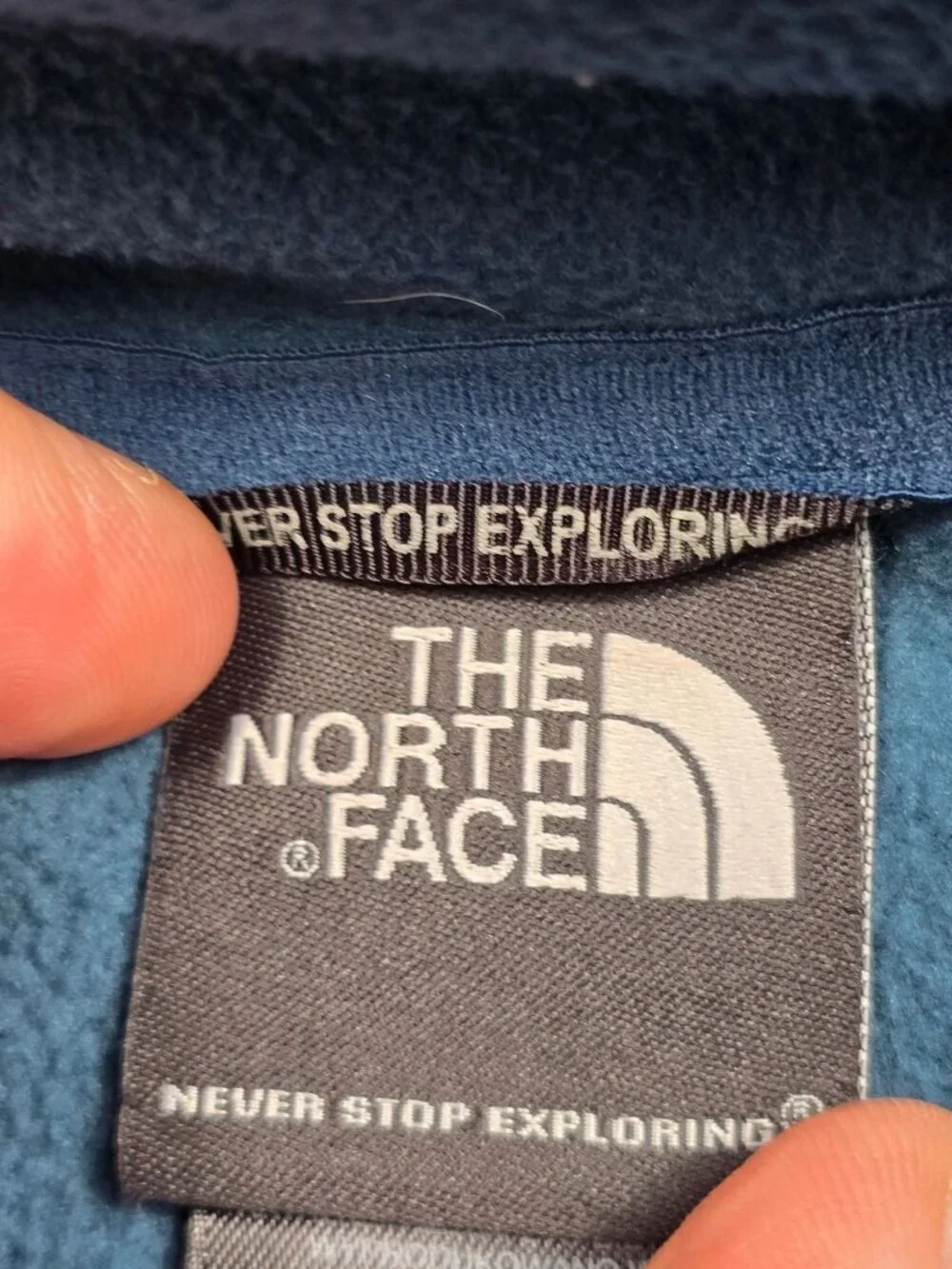 The North Face Mens Large Pullover Jacket Blue Half-Zip Lightweight Fleece